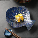 Axya Ceramic Dining Set: Fish Shape Plates, Bowls, and Trays for Sushi, Salad, Steak