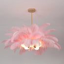 Axyaa Feather Chandelier: Modern G9 LED Palm Tree Design for Romantic Living Room Lighting