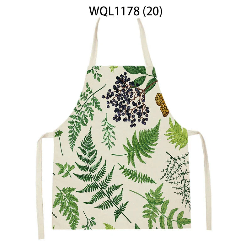Tropical Jungle Print Kitchen Apron, Axyaa Plant Leaves Chef Bib for Kids Men Women