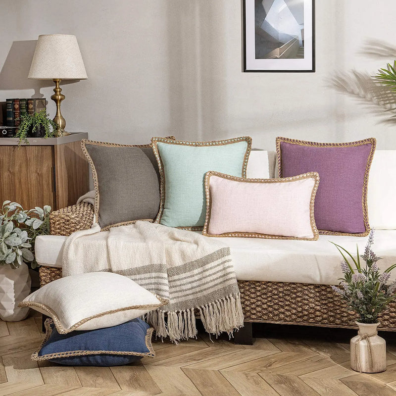 Nordic Linen Cushion Covers 45x45 for Sofa Living Room Bed - Axyaa