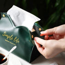 Axyaa PU Leather Tissue Box Case: Stylish Napkin Holder & Paper Storage