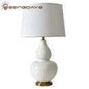 Axyaa White Gourd Lamp - Modern Porcelain Minimalist Design for Bedroom, Living Room