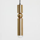 Axya Golden Cylinder Pipe Chandelier Pendant Light - Modern Indoor Kitchen Dining Room Lighting