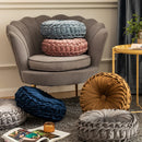 Velvet Round Cushion 40x40cm, Pink/Blue, Home Decor for Sofa, Chair, Car - Axyaa Brand