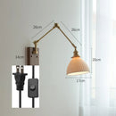 Axyaa Copper Swing Arm LED Wall Sconce - Bedroom Living Room Study Light Fixtures