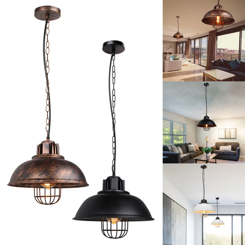 Axya Retro Industrial Pendant Lights - Vintage Hanging Lamp for Bar, Restaurant, Living Room