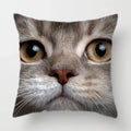 Axyaa Cat Face Print Throw Pillow Cover for Home Sofa Decor