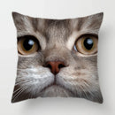 Axyaa Cat Face Print Throw Pillow Cover for Home Sofa Decor