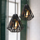 Axyaa Vintage Industrial Chandelier: Black Iron Kitchen Bedroom Pendant Light LED