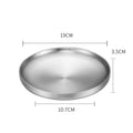 Axyaa Double Layer Stainless Steel Dinner Plates for Stylish Food Storage.