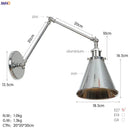 Axyaa Loft Industrial Swing Arm Wall Lamp with Vintage Edison Bulb