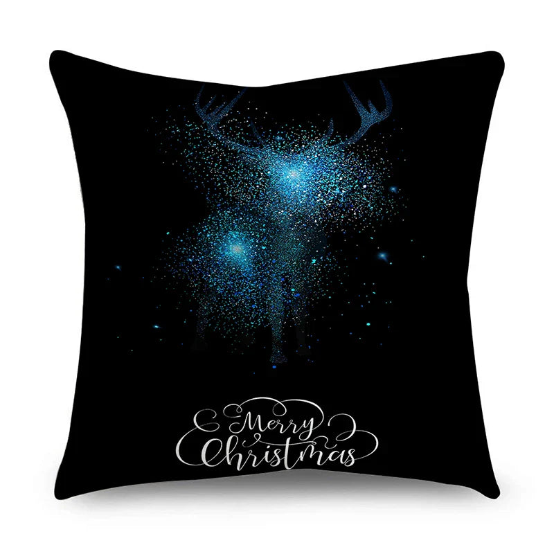 Axyaa Christmas Polyester Cushion Cover - Tree Gifts Print - Xmas Home Decor