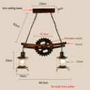 Axyaa Vintage Industrial Chandelier with Wooden Glass Design