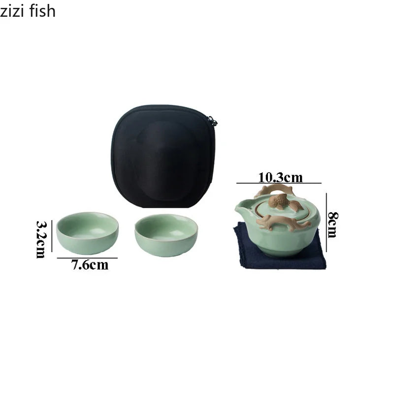 Axya Ceramic Teapot and Tea Cup Set for Stylish Home Tea Brewing