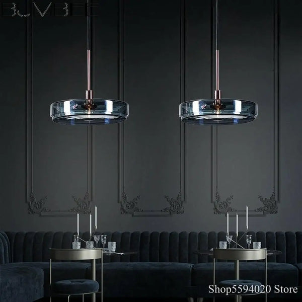 Nordic Glass Pendant Lights for Restaurant Bedroom Bar Cafe by Axyaa