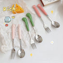 Axyaa Kids Bear Dragon Cutlery Set - Stainless Steel Tableware