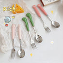 Axyaa Kids Bear Dragon Cutlery Set Stainless Steel Utensils