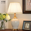 Axyaa Green Ceramic Table Lamp: Chinese-Inspired Warm Bedside Lighting