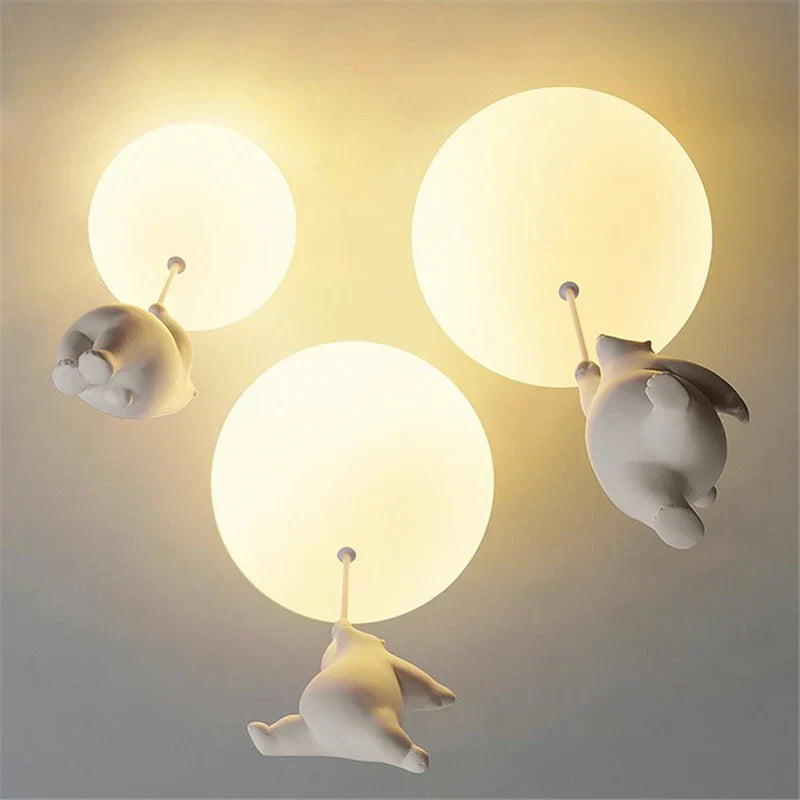 Axyaa Bear LED Ceiling Lights for Home Kids Rooms, Bedroom, Living Room Decor