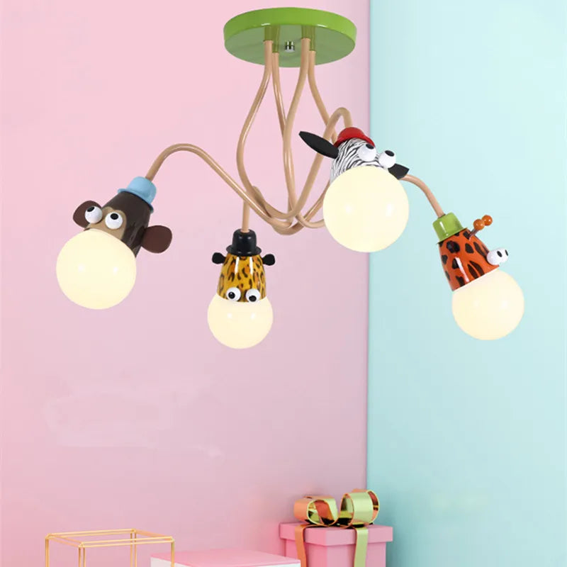 Axyaa Cartoon Animal LED Ceiling Light for Kids' Bedroom