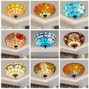 Axyaa Stained Glass Round Ceiling Light for Asile, Bedroom, Kitchen