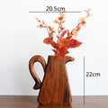 Axyaa Wooden Vase Glass Test Tube Flower Arrangement Hydroponics Home Decor