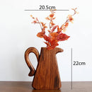 Axyaa Wooden Vase Glass Test Tube Flower Arrangement Hydroponics Home Decor