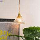 Axyaa Copper LED Pendant Lights | Japanese Style Glass Ball Vintage Hanging Lamp
