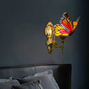 Stained Glass Lampshade Butterfly Pyramid Wall Lamp by Axyaa