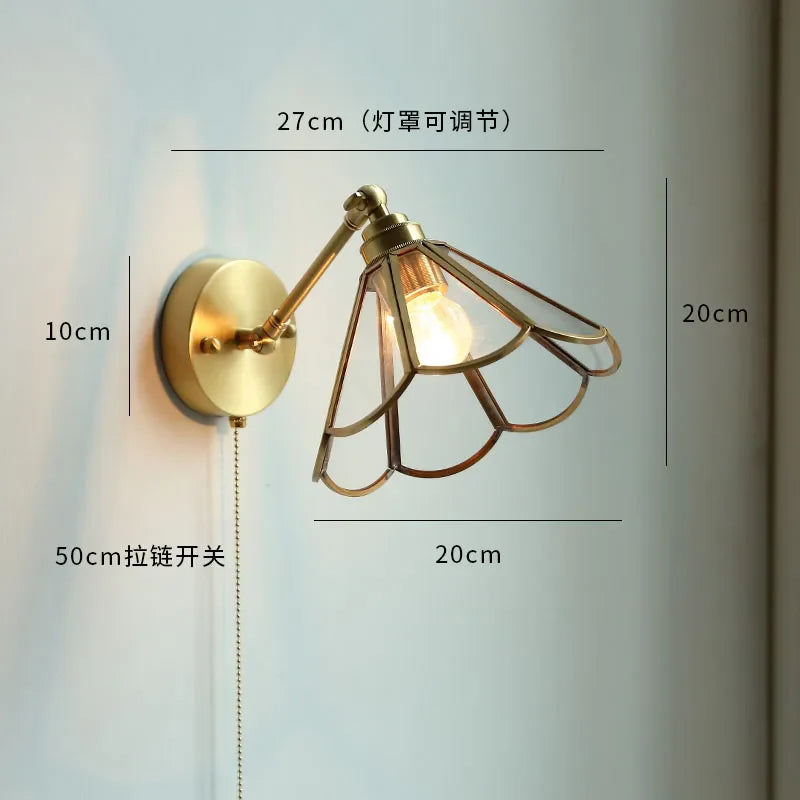 Axyaa Ceramic Modern Wall Lamp with Pull Switch and LED Light