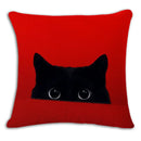 Axyaa Red Black Cat Print Cushion Cover 45X45CM for Home Decor