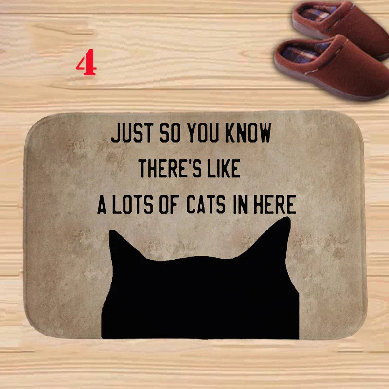 Axyaa Charming Cats Memory Foam Bath Mat - Anti-slip Coral Personalized Doormat