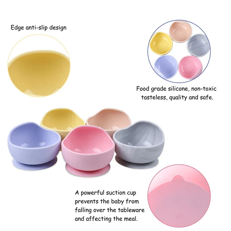 Axya Silicone Baby Feeding Set: Bowl, Spoon, Non-Slip, BPA-Free