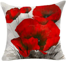 Axyaa Red Poppy Watercolor Cushion Cover