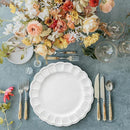 Axya Lace White Flower Shape Ceramic Plate Set