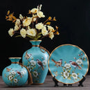 Axyaa European Ceramic Vase Set for Living Room Flower Arrangement
