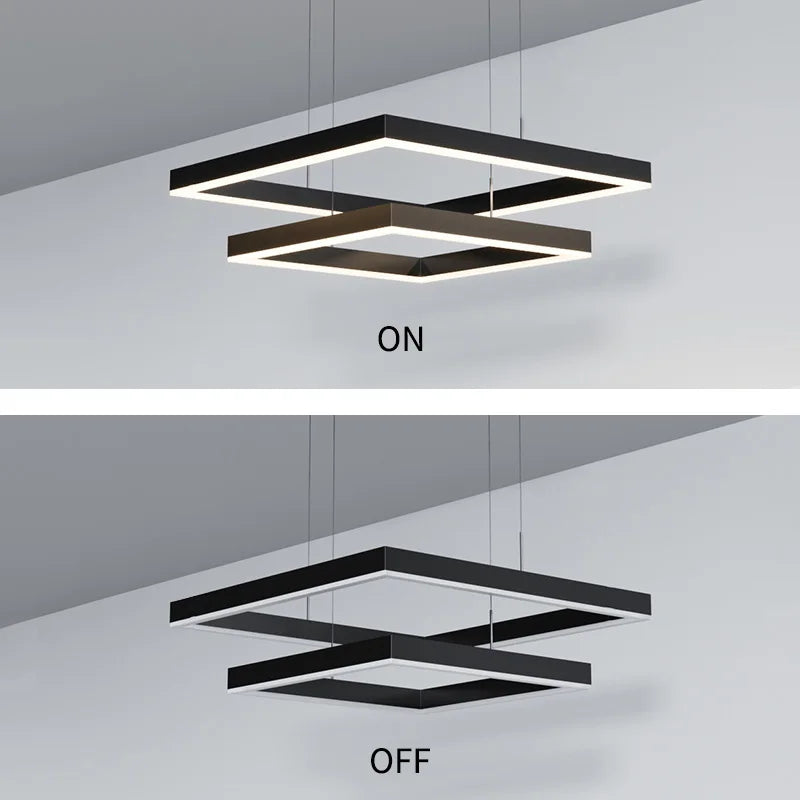 Modern LED Chandelier for Living Room by Axyaa - Stylish Hanging Light Fixture for Dining Room