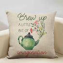 Axyaa Life Beautiful Words Linen Cushion Cover 45x45cm Luxe Bedroom Decor