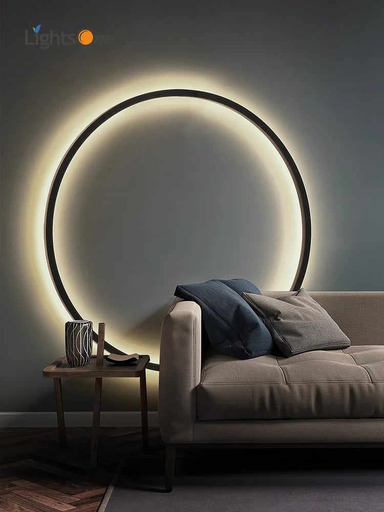 Axya Ring Art Wall Lamp – Nordic Minimalist Bedroom & Living Room Decor