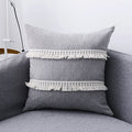 Axyaa Boho Tassled Cushion Cover in Beige/Grey/Blue/Yellow, 30x50cm/45x45cm