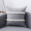 Axyaa Boho Tassled Cushion Cover in Beige/Grey/Blue/Yellow, 30x50cm/45x45cm