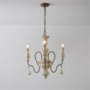 Axyaa Rustic Iron Pendant Chandelier: Vintage White Wooden Industrial Lighting Fixtures