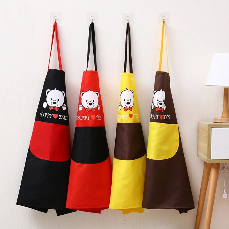 Axya Bear Apron Set: Creative Waterproof Waist Kitchen Cooking Towel with Oversleeve