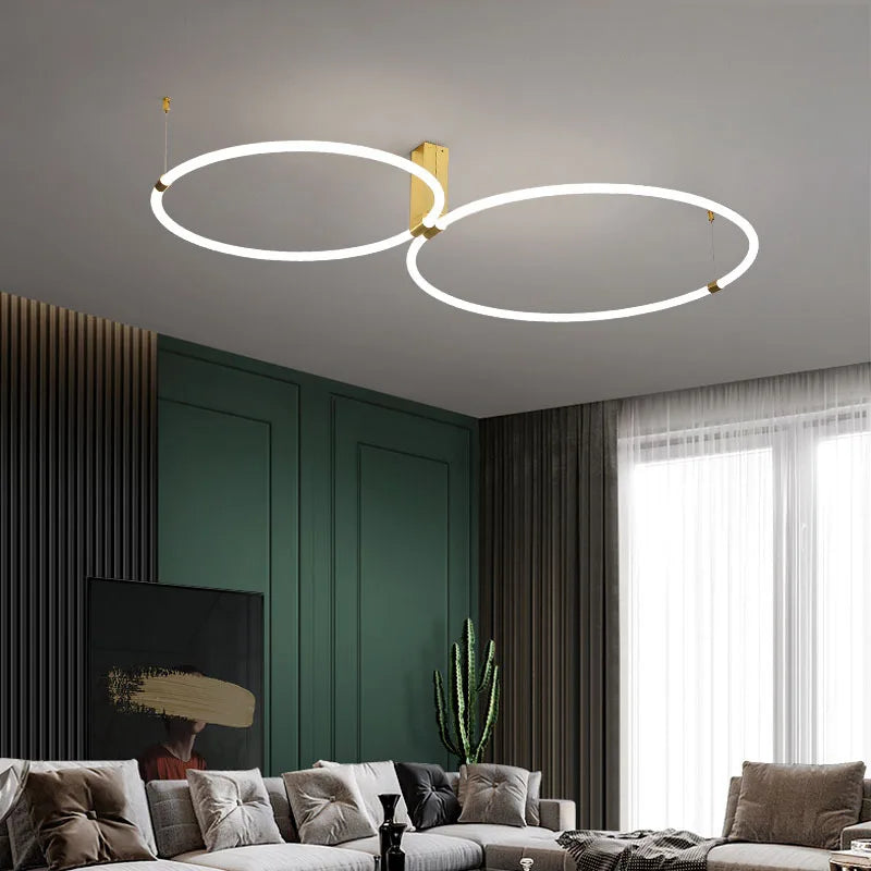 Axyaa Modern Round Acrylic Chandelier for Indoor Lighting in Bedroom and Living Room