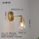 Axyaa Copper Glass Wall Lights Sconce LED Nordic Modern Bedroom Stair Lamp