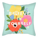 Axyaa Spring Flower Plant Decor Cushion Cover for Home Sofa