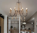 Axyaa Wood Chandelier - Retro Candle Light Fixture for Home Decor