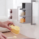 Axyaa Rotating Spice Storage with Spoon Wall Mount Jar Kitchen Organizer