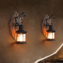 Axyaa Vintage Wood & Glass Wall Light for Cafe, Restaurant, Bar & Bedroom