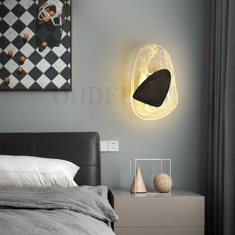 Axya Modern Crystal Wall Lamps: Gold & Black LED Indoor Lighting Fixtures